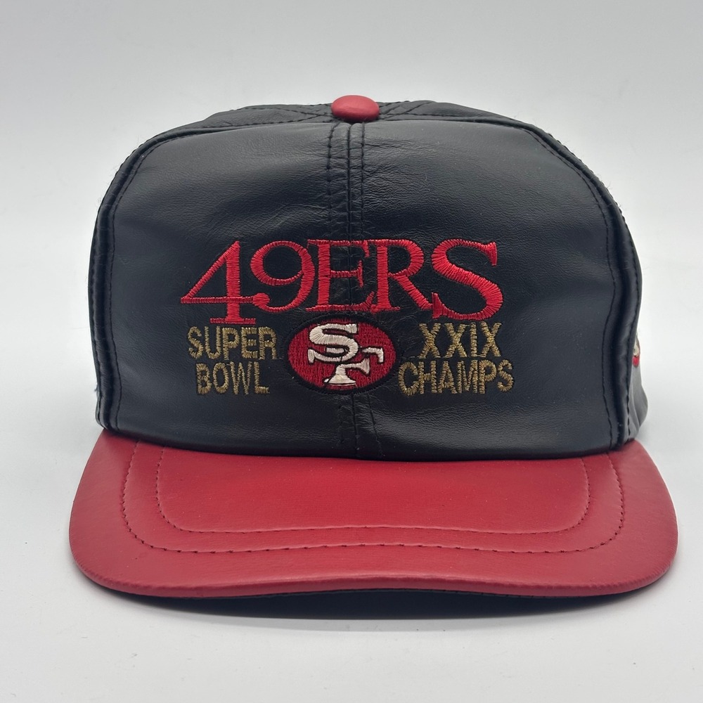 Vintage 1995 San Francisco 49ers Super Bowl XXIX Champs Leather Snapback Hat